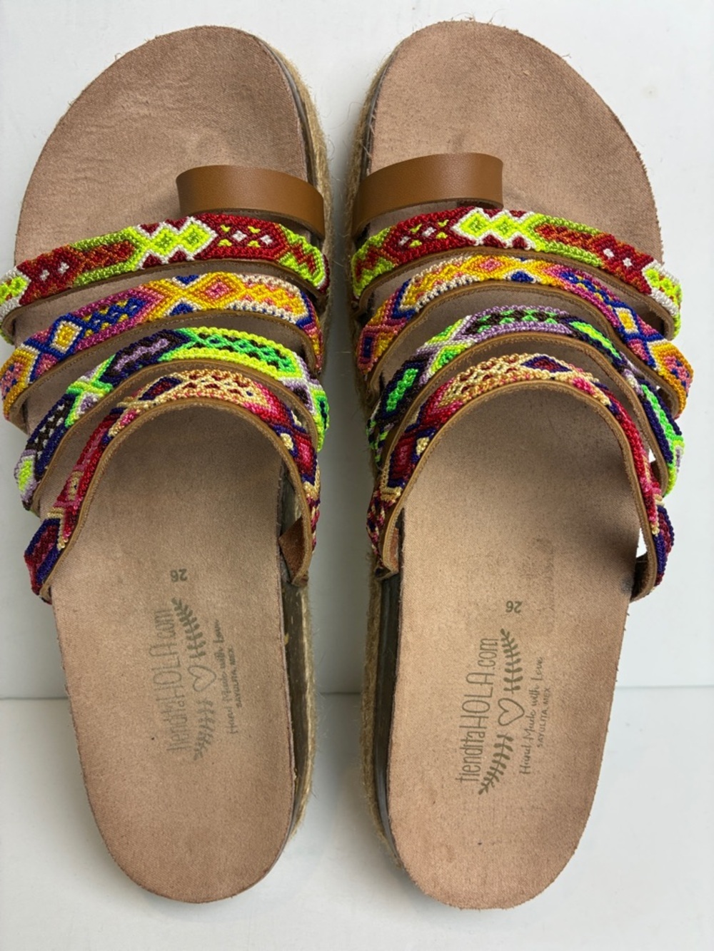 🇲🇽Authentic Leather Mexican Huarache Sandal🇲🇽 Handmade Artsan Mex 26 US 9.5-10